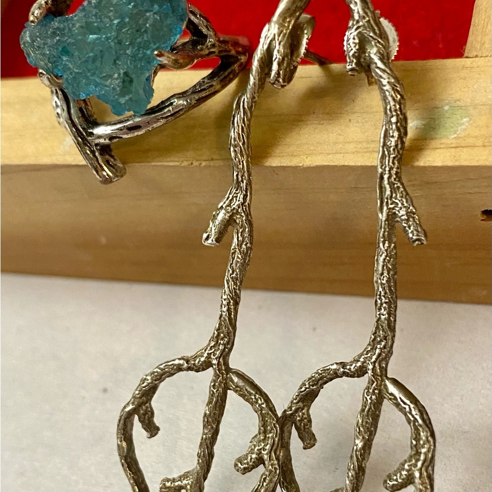 Silver Nature-Inspired Ring with Organic Branch Design